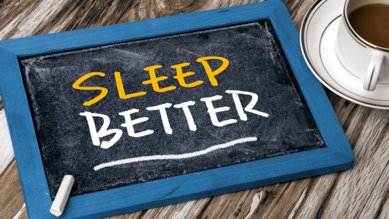 Balckboard wirh the message "Sleep Better"