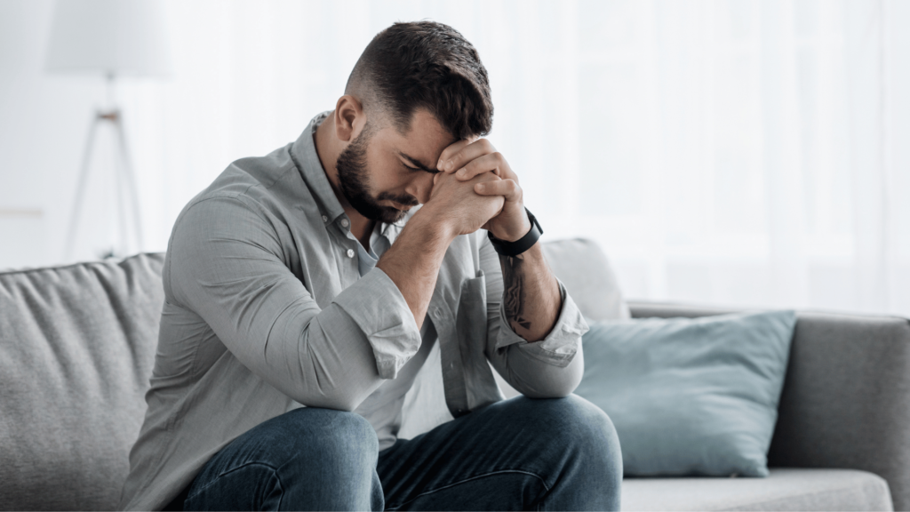 Man feeling depressed